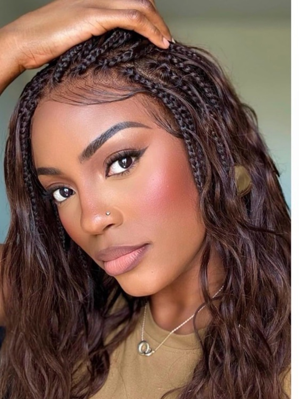 12” Bora Bora Ombre Brown #1/30 Braided Crochet Extensions Human Hair Curls #097